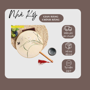 Quạt cổ trang cầm tay in tranh thư pháp thủy mặc vải xếp nan 31 phong cách Trung Quốc